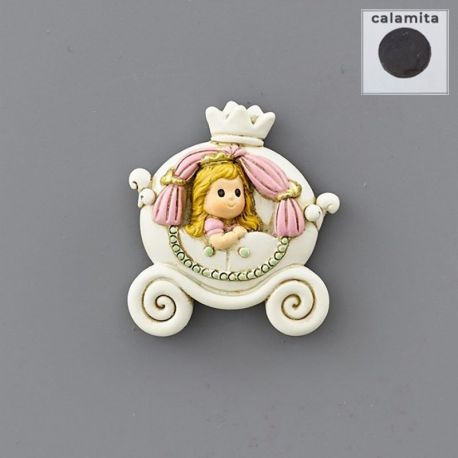 MAGNETE CARROZZA PRINCIPESSA IDEE COMPLEANNO BATTESIMO