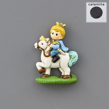 CALAMITE PICCOLO PRINCIPE CON CAVALLO BIANCO BATTESIMO ORIGINALE