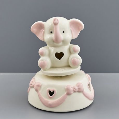 ELEFANTINI BATTESIMO BAMBINA CARILLON CERAMICA NOVITA'