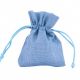 SACCHETTI JUTA AZZURRI PER CONFETTI NASCITA BATTESIMO