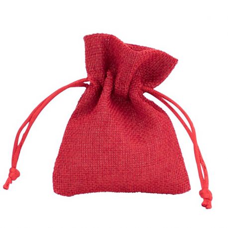 SACCHETTO JUTA ROSSO PORTACONFETTI LAUREA STOCK INGROSSO