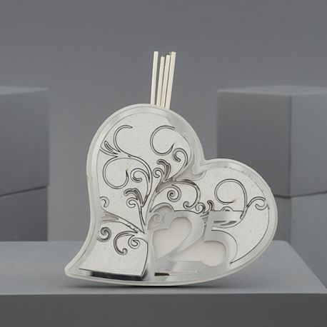 BOMBONIERE ANNIVERSARIO NOZZE ARGENTO DIFFUSORI ESSENZE