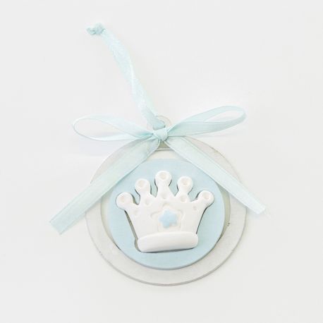 APPENDINO CORONA CELESTE IDEE NASCITA E BATTESIMO TEMA PRINCIPE IN LEGNO ACCESSORI BOMBONIERE
