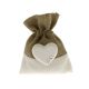SACCHETTO BOMBONIERE TORTORA CON APPLICAZIONE CUORE E STRASS CONFETTATA MATRIMONIO NOZZE