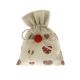 SACCHETTO CONFETTATA BEIGE CON CUORI FANTASIA PATCHWORK SHABBY CHIC MATRIMONIO