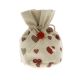 SACCHETTO ROTONDO PER CONFETTI CON FIOCCO CON CUORI FANTASIA PATCHWORK STILE SHABBY MATRIMONIO