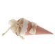 CONO CONFETTATA SACCHETTO ROSA CON FIOCCO PER NASCITA PORTACONFETTI BATTESIMO BAMBINA