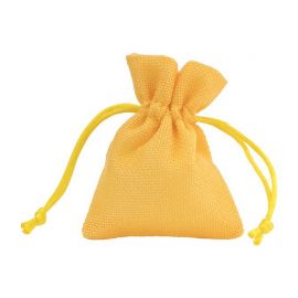 SACCHETTI GIALLI IN JUTA PER CONFETTI BOMBONIERE FAI DA TE MATRIMONIO COMUNIONE