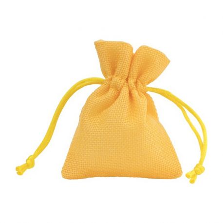 SACCHETTI GIALLI IN JUTA PER CONFETTI BOMBONIERE FAI DA TE MATRIMONIO COMUNIONE