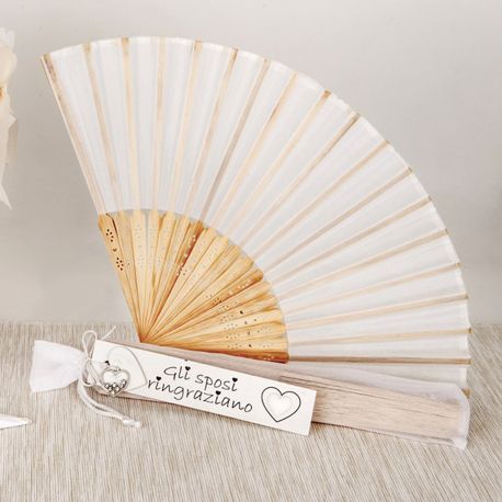 VENTAGLI MATRIMONIO TNT BIANCHI CON SACCHETTO, TAG E CHARM ALLESTIMENTO FAI DA TE CHIESA