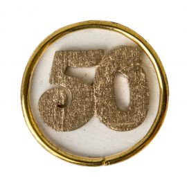 NUMERO 50 DECORAZIONI IN LEGNO ACCESSORI CONFEZIONI NOZZE D'ORO E METALLO APPLICAZIONI ANNIVERSARIO