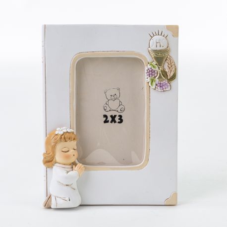 CORNICI PORTAFOTO PRIMA COMUNIONE BAMBINA CON SIMBOLI COMUNIONE