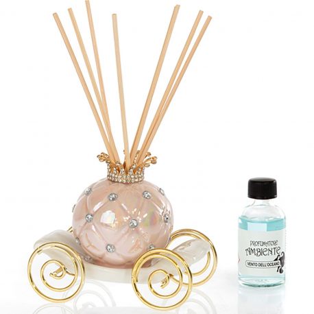 CARROZZA FIABA CENERENTOLA PROFUMATORE PER AMBIENTI CON STRASS BOMBONIERE TEMA FAVOLE