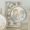 QUADRETTO IN LEGNO E RESINA CON BAMBINO E SIMBOLI COMUNIONE BOMBONIERE MASCHIO OFFERTA