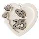 GESSETTI DECORATIVI PER 25° ANNIVERSARIO CON INSERTI IN LEGNO FEDI E CUORI ARGENTO APPLICAZIONI BOMBONIERE