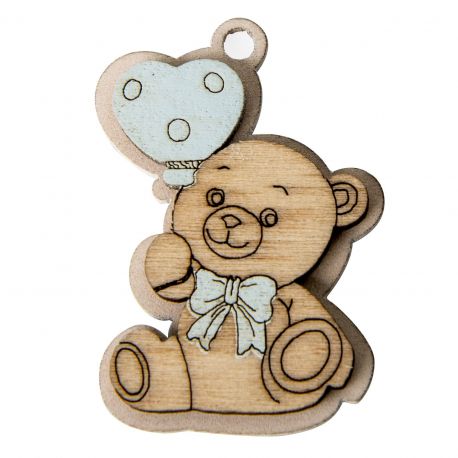 DECORAZIONI PER BOMBONIERE ORSETTO CELESTE NASCITA BIMBO DECORAZIONI ACCESSORI BATTESIMO