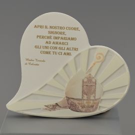 ICONE SACRE CRESIMA CON SIMBOLI E FRASE DI MADRE TERESA DI CALCUTTA BOMBONIERE CON PREGHIERA