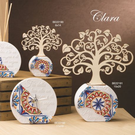 PROFUMATORI E OROLOGIO DOLCICOSE MAIOLICHE IN MARMO E RESINA CON FRASE BOMBONIERE ONLINE