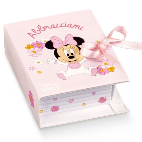SCATOLINE PORTACONFETTI A LIBRO MINNIE FAI DA TE CONFETTATE DISNEY SEGNAPOSTO BATTESIMO BAMBINA