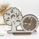 OROLOGIO DA TAVOLO IN LEGNO CON ALBERO DELLA VITA BOMBONIERE ECONOMICHE ED UTILI MATRIMONIO COMUNIONE