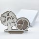 OROLOGIO DA TAVOLO IN LEGNO CON ALBERO DELLA VITA BOMBONIERE ECONOMICHE ED UTILI MATRIMONIO COMUNIONE