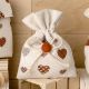 SACCHETTO CONFETTATA BEIGE CON CUORI FANTASIA PATCHWORK SHABBY CHIC MATRIMONIO
