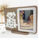 OROLOGIO DA TAVOLO CARICA DEI 101 CON CORNICE FOTO BOMBONIERA BATTESIMO MASCHIO FEMMINA
