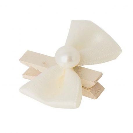 MOLLETTE PICCOLE, DECORAZIONI MATRIMONIO CON FIOCCO AVORIO E PERLINA ACCESSORI ECONOMICI PER BOMBONIERE 