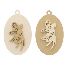 CIONDOLI FATINE IN LEGNO PER DECORAZIONI CONFETTATA NASCITA BIMBA COMPLEANNO BATTESIMO