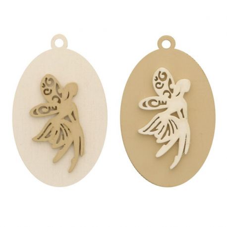 CIONDOLI FATINE IN LEGNO PER DECORAZIONI CONFETTATA NASCITA BIMBA COMPLEANNO BATTESIMO