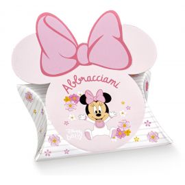SCATOLINE MINNIE DISNEY BUSTINA PRIMO COMPLEANNO FEMMINUCCIA IDEA CONFETTATA ROSA ORIGINALI BAMBINA
