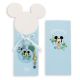 PORTACHIAVI DISNEY BABY IN ECOPELLE CON CHARMS E ASTUCCIO REGALO BOMBONIERE NASCITA BAMBINO CELESTE IDEE ORIGINALI