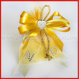 SACCHETTI PORTACONFETTI NOZZE D'ORO 50 ANNIVERSARIO matrimonio CON INIZIALI PERSONALIZZATI cuore