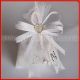 SACCHETTI PORTACONFETTI BIANCO NOZZE CUORE INIZIALI STRASS CONFETTATA MATRIMONIO SEGNAPOSTO