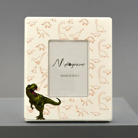 CORNICI PORTAFOTO BAMBINO CON SAGOME DINOSAURI E T-REX BOMBONIERE COMUNIONE MASCHIETTO