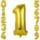 PALLONCINI NUMERI DA 0 A 9 IN MYLAR ORO COMPLEANNO FESTE PARTY ED EVENTI