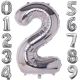 PALLONCINI IN MYLAR ARGENTO NUMERI DA 0 A 9 ARTICOLI PER FESTE PARTY ED EVENTI