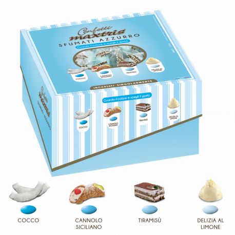 CONFETTI MAXTRIS DOLCE ARRIVO 500 GR SFUMATI CELESTI BATTESIMO BIMBO NASCITA MASCHIO