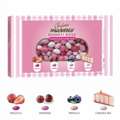 CONFETTI ITALIANI MAXTRIS 1L KG SFUMATI ROSA BATTESIMO NASCITA E COMUNIONE BAMBINA CONFETTATA INGROSSO