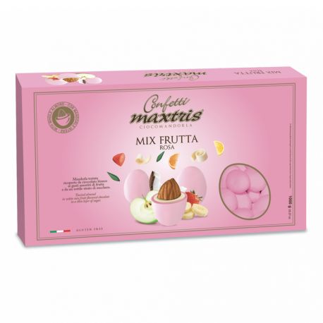 CONFETTI MAXTRIS ALLA FRUTTA ROSA 1KG PER CONFETTATE NASCITA BATTESIMO E COMUNIONE BAMBINA PREZZI INGROSSO