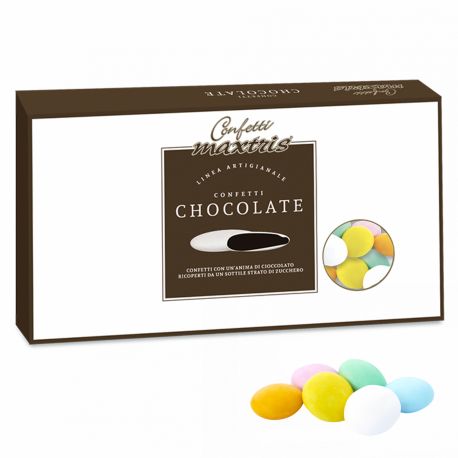 1 KG CONFETTI LENTI COLORATE MAXTRIS CIOCCOLATO AL LATTE PER EVENTI E CERIMONIE COMPLEANNO DICIOTTESIMO