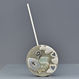 DIFFUSORE DI AROMI SIMBOLI CRESIMA CON GLITTER CON BASTONCINI BOMBONIERE ORIGINALI CRESIMA