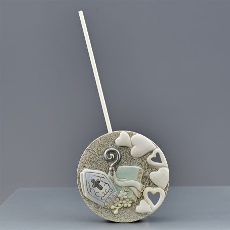 DIFFUSORE DI AROMI SIMBOLI CRESIMA CON GLITTER CON BASTONCINI BOMBONIERE ORIGINALI CRESIMA