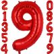 PALLONCINI NUMERI DA 0 A 9 IN MYLAR ROSSO FESTE PARTY EVENTI E COMPLEANNO
