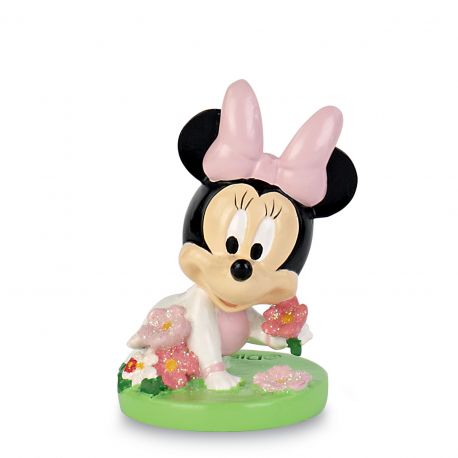 BABY MINNIE DISNEY STATUINA IN RESINA BOMBONIERE E SEGNAPOSTO NASCITA BIMBA
