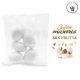 5 CONFETTI IMBUSTATI GUSTO FRUTTA BIANCHI CUORE MORBIDO PER BOMBONIERE E CONFETTATE FAI DA TE