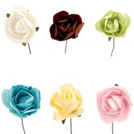 ROSELLINE IN CARTA COLORI A SCELTA FIORI ARTIFICIALI CONFEZIONI FAI DA TE