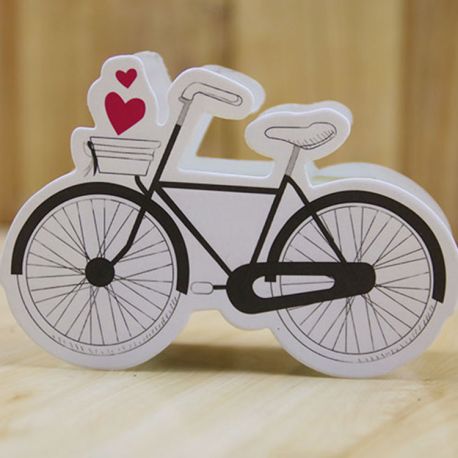 SCATOLINE PER CONFETTI A FORMA DI BICICLETTA CON CESTINO E CUORICINI IDEE ORIGINALI CONFETTATA