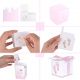 SCATOLINE PORTACONFETTI CUBO ROSA IMPRONTE PIEDINI CONFETTATA NASCITA BAMBINA
