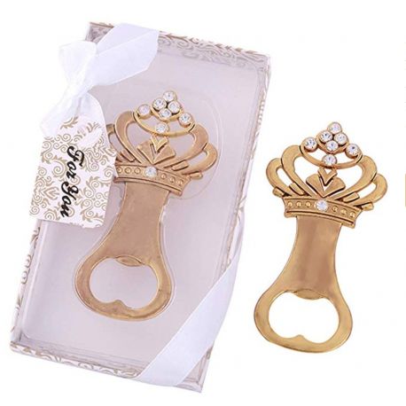 APRIBOTTIGLIE A FORMA DI CORONA CON STRASS BOMBONIERE ORIGINALI ED ECONOMICHE